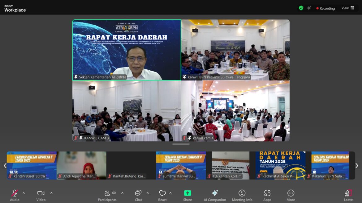 Rakerda Kanwil BPN Provinsi Sulawesi Tenggara, Sekjen Kementerian ATR/BPN: Core Institusi Kita adalah Pelayanan