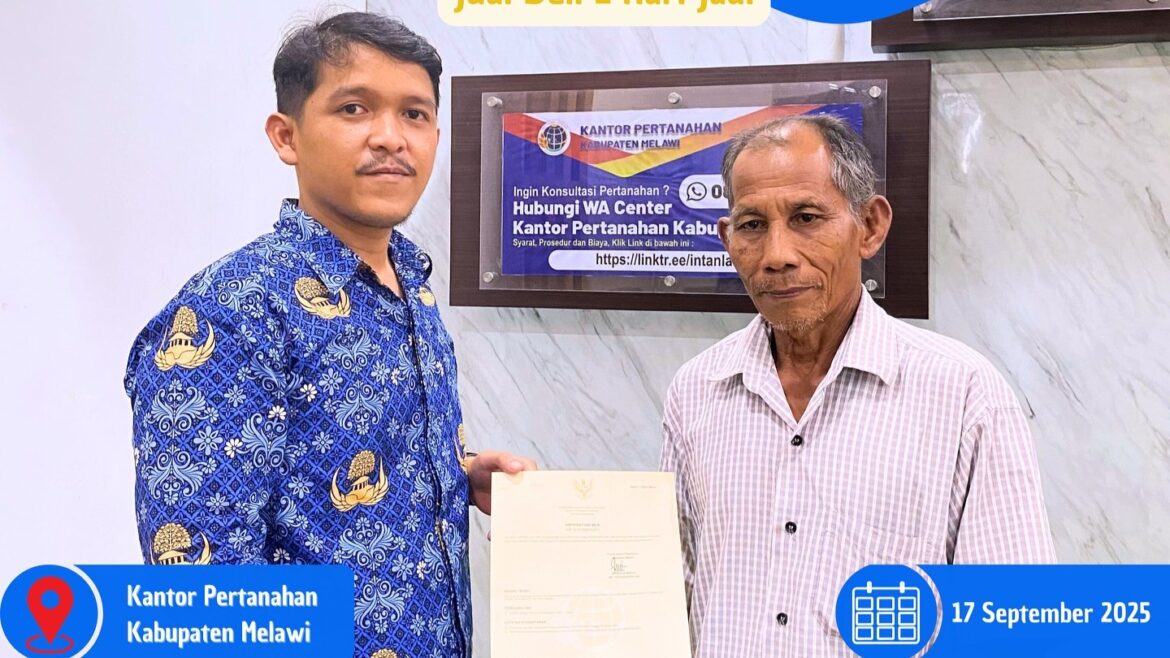 JUL1D Jual Beli Satu Hari Jadi. JUL1D Merupakan Salah Satu Inovasi Layanan Yang Ada Di Kantor Pertanahan Kabupaten Melawi. 17 September 2025