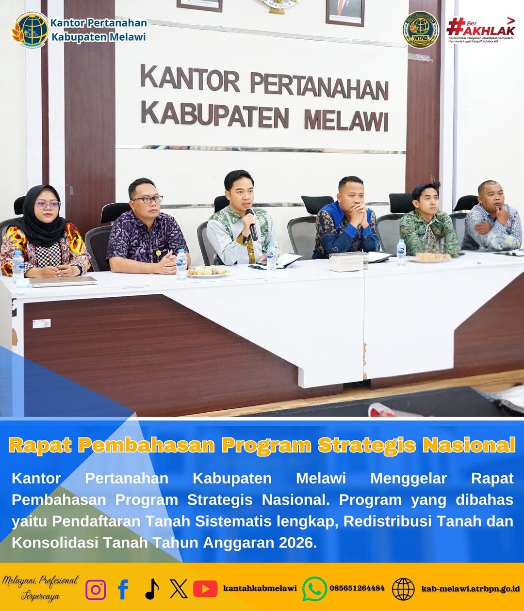 Kantor Pertanahan Kabupaten Melawi Menggelar Rapat Pembahasan Program Strategis Nasional